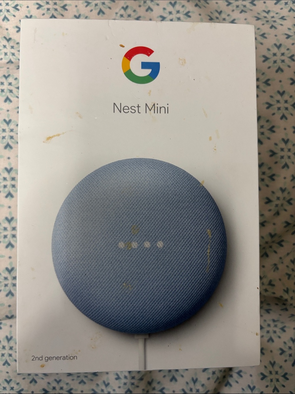 Google Nest Mini in Chalk Blue Fabric